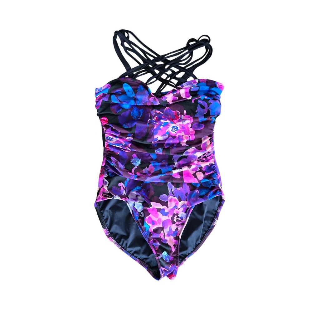 Miraclesuit Magicsuit Floral Giselle One Piece Strappy Swimsuit Size 10 Swimwear - Picture 2 of 5